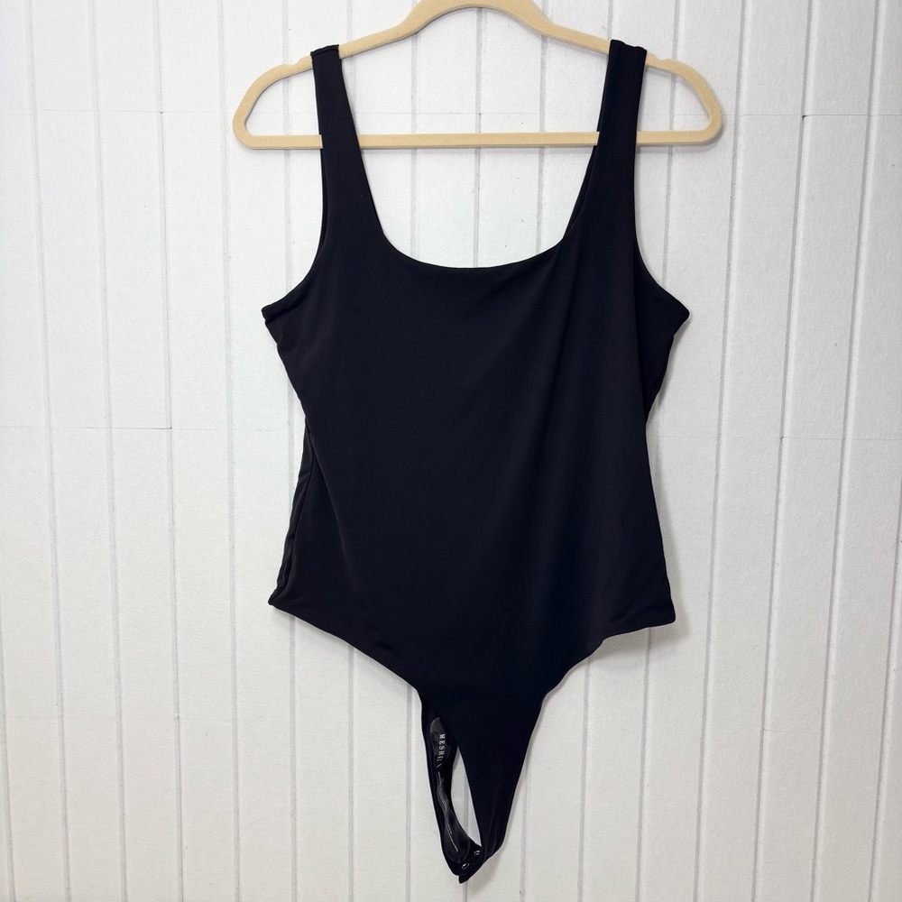Meshki Jaelyn Strap Scoop Neck Basics Black Bodysuit Size XXL